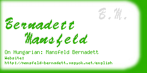 bernadett mansfeld business card